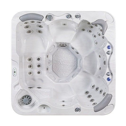 Buenospa Jersey 6 - Person 46 - Jet Hot Tub, Ice White, Gray with Ozone and LED Lights