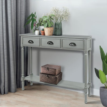 Burlington Wood 3-drawer Console Hallway Table