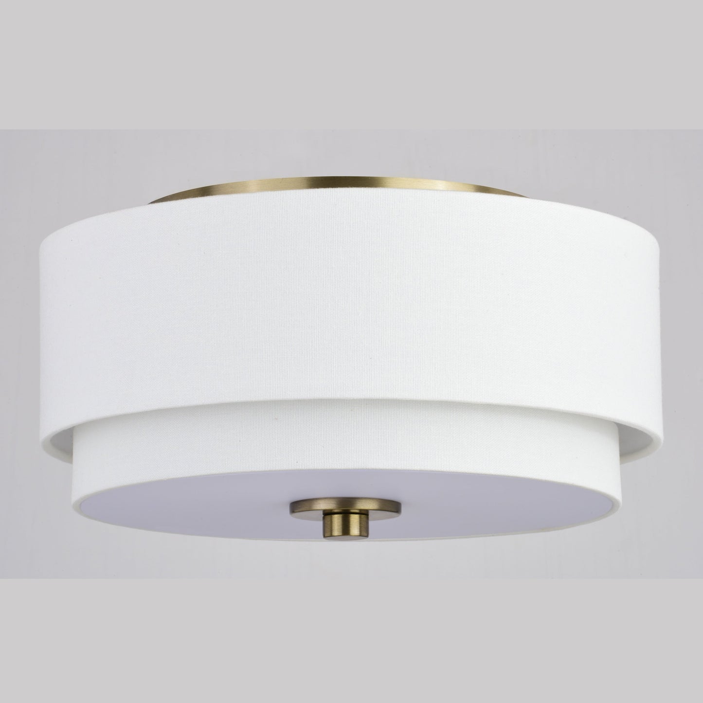 Burnaby Mid-Century Modern Ceiling Mount Light White Linen Drum Shade