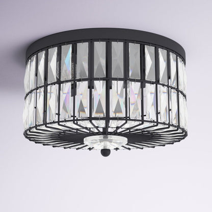 C Cattleya 2-Light Incandescent Crystal Flush Mount Ceiling Light Fixture