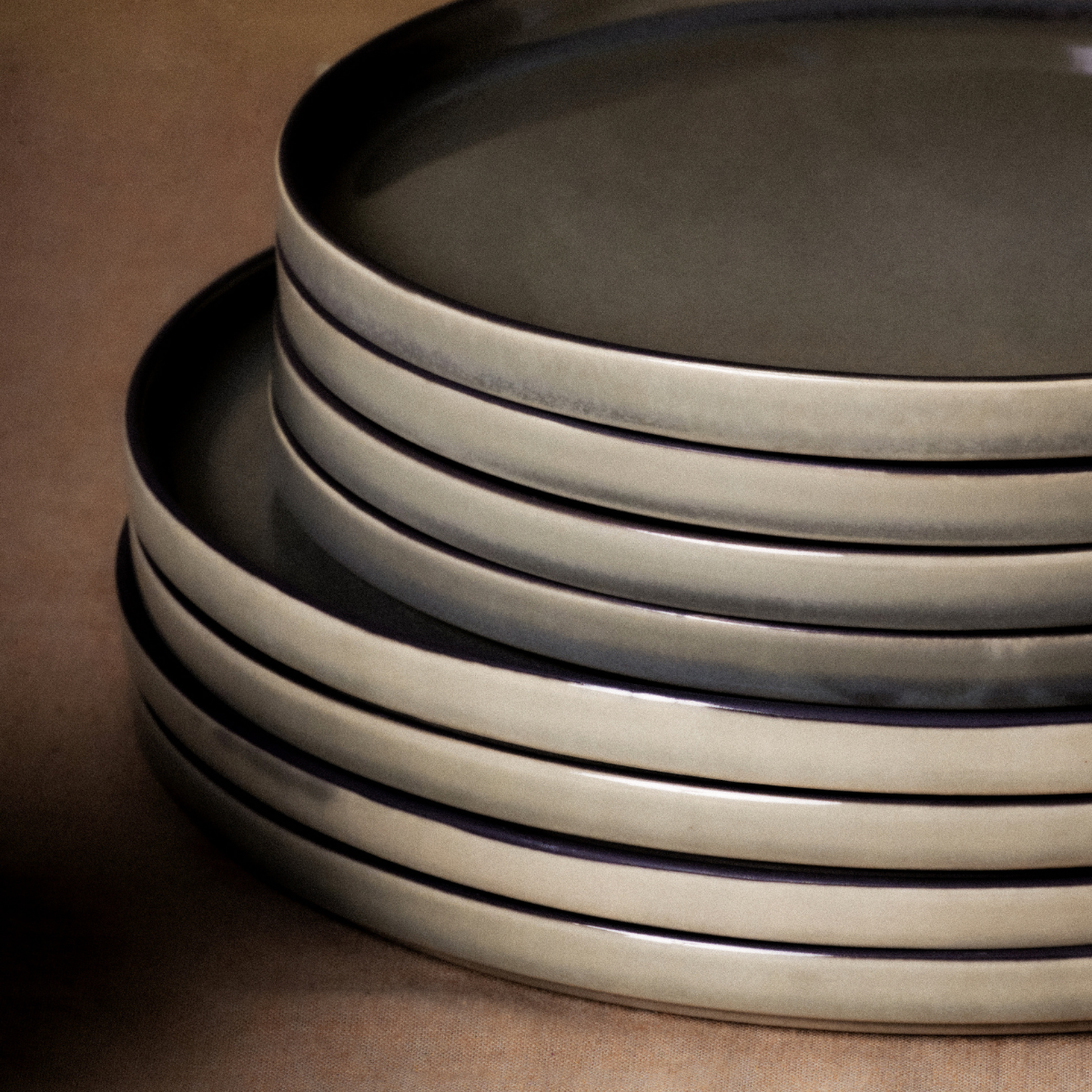 Service de 4 assiettes plates Greeny