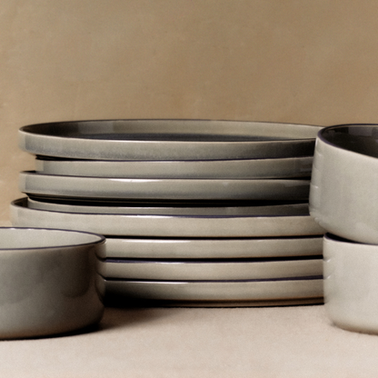 Service de 4 assiettes plates Greeny