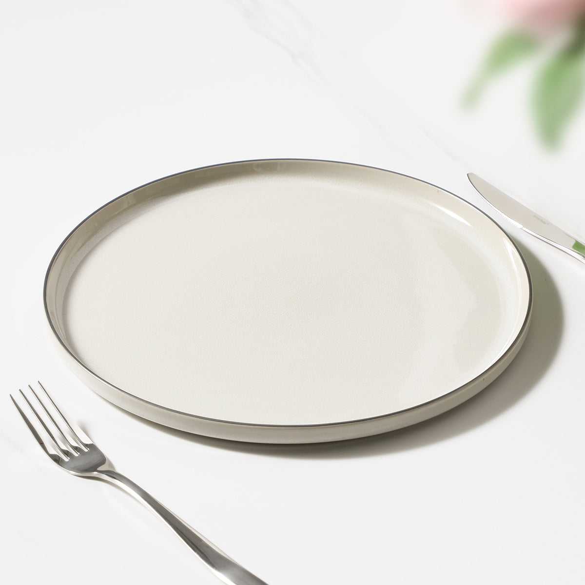 Service de 4 assiettes plates Creamy