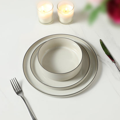 Service de 4 assiettes plates Creamy