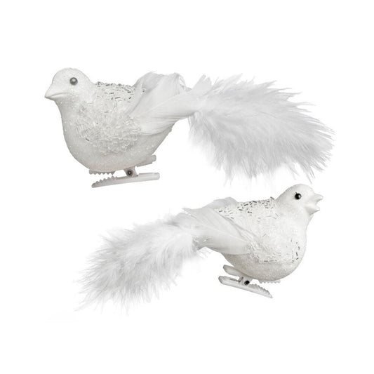 Clips Oiseaux de Noël Pailletés