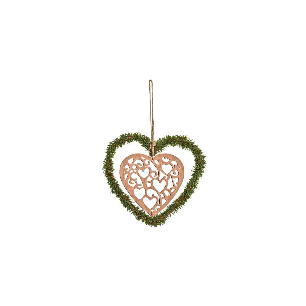 Suspension de Noël en forme de cœur Natura