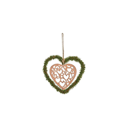 Suspension de Noël en forme de cœur Natura