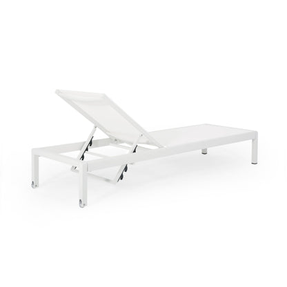 Cape Coral Outdoor Aluminum Chaise Lounge (Set of 2) by Christopher Knight Home - 77.56 D x 25.20 W x 11.80 H