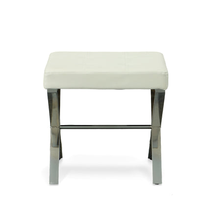 Carolina Living Elisabetta Vanity Bench - White/Chrome