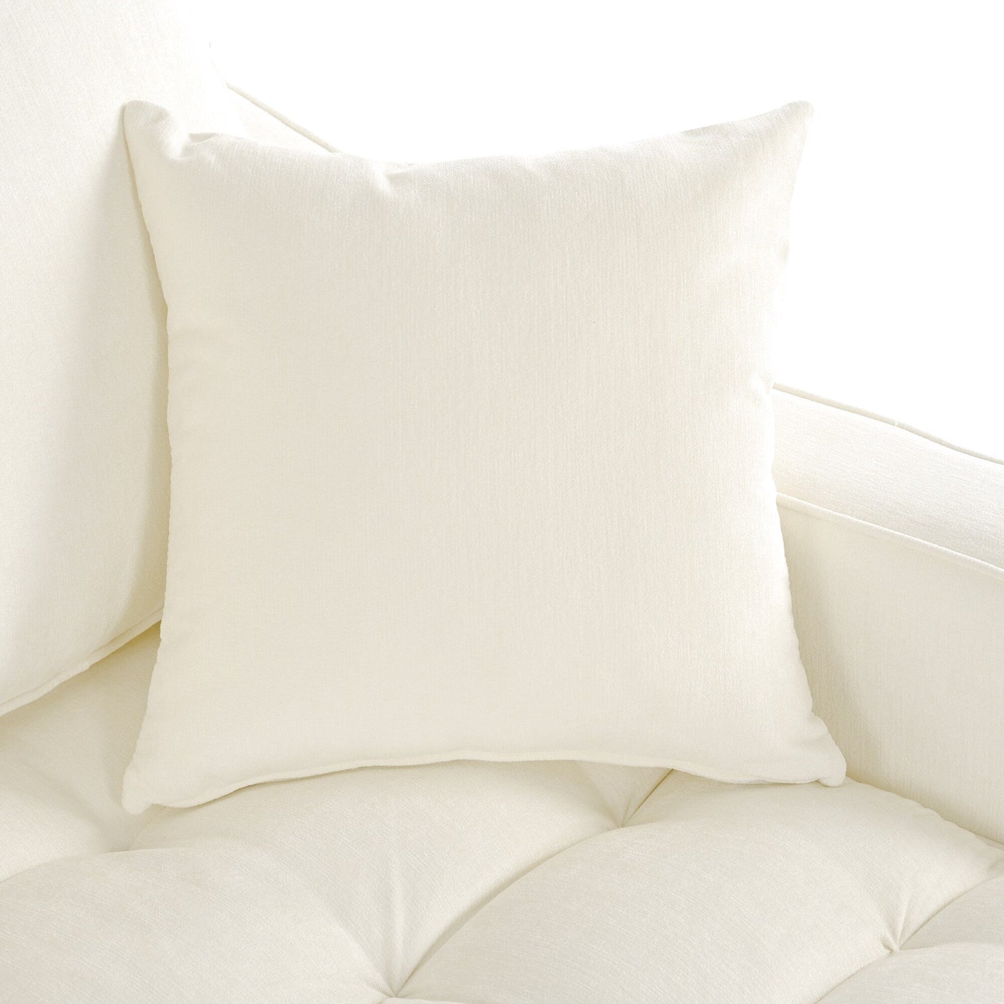 Chenille Chaise Lounge Sofa Bed, Upholstered Sofa Couch with Tufted Backrest and 2 Detachable Pillows for Living Room