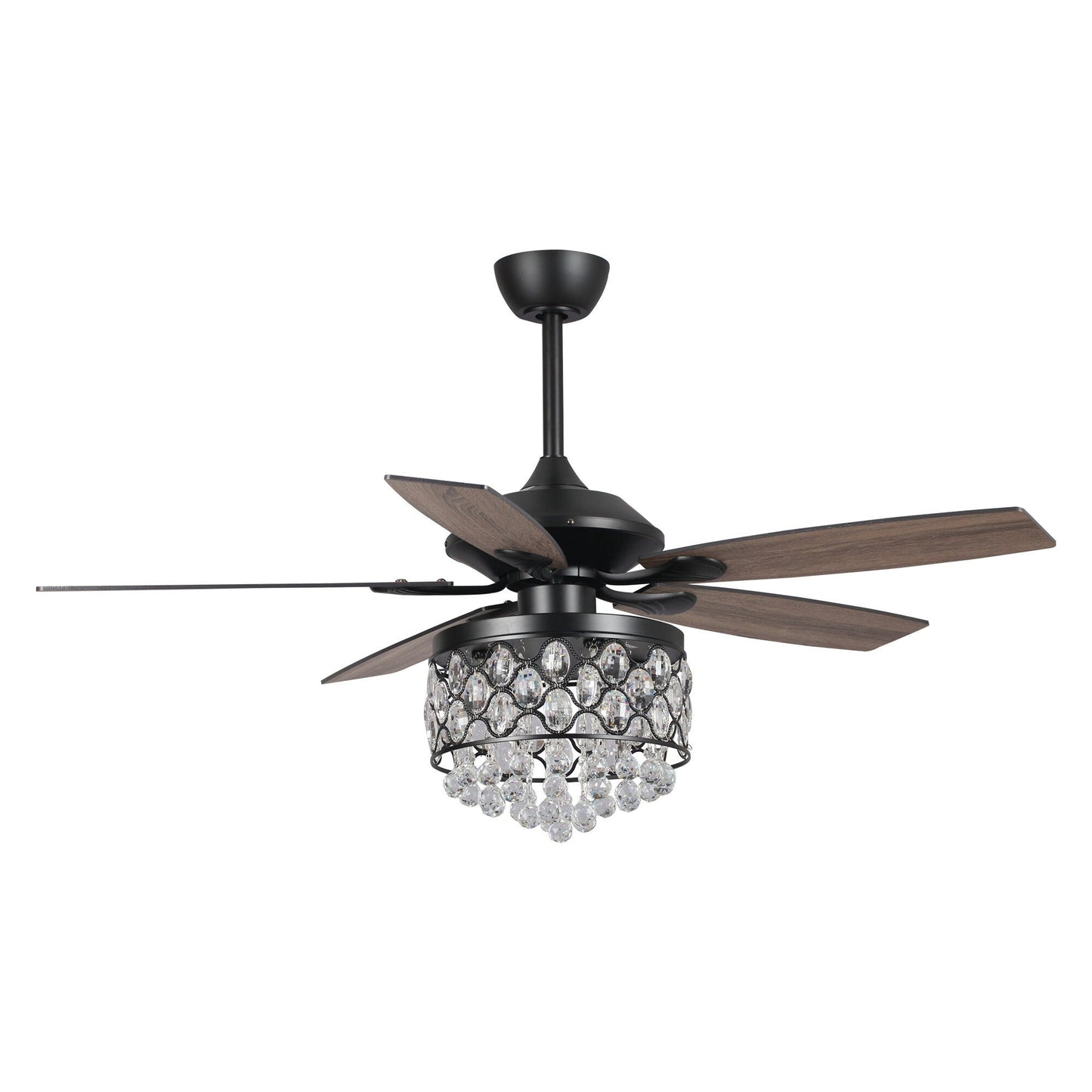Chrome/ Crystal 4-light Chandelier/ Ceiling Fan with Remote