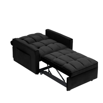 Convertible Sofa Bed with Adjustable Back and Wheel