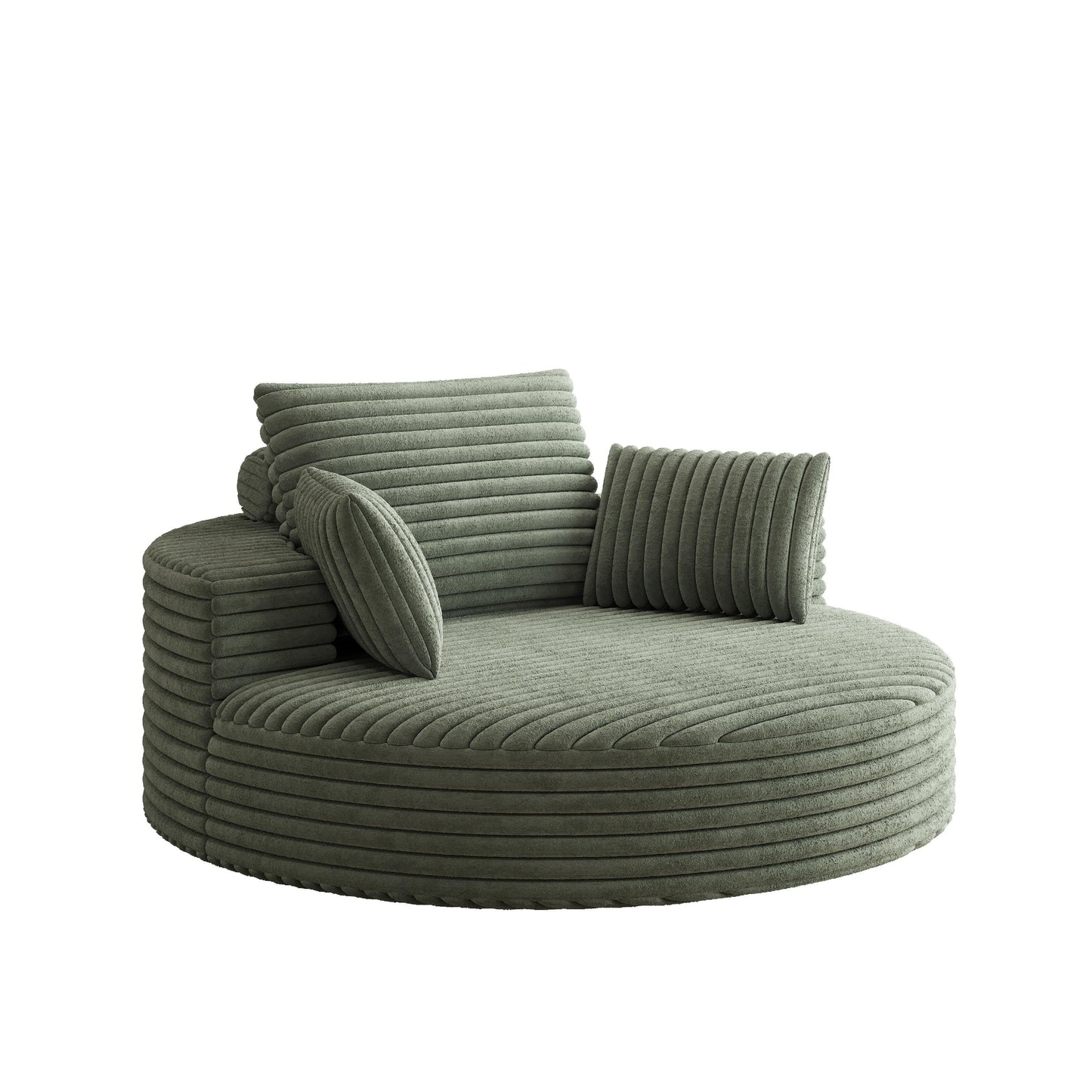 Corduroy Chenille Foam Single Swivel Chair