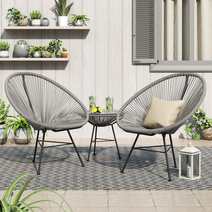 Corvus Sarcelles 3-Piece Modern Wicker Acapulco Bistro Set