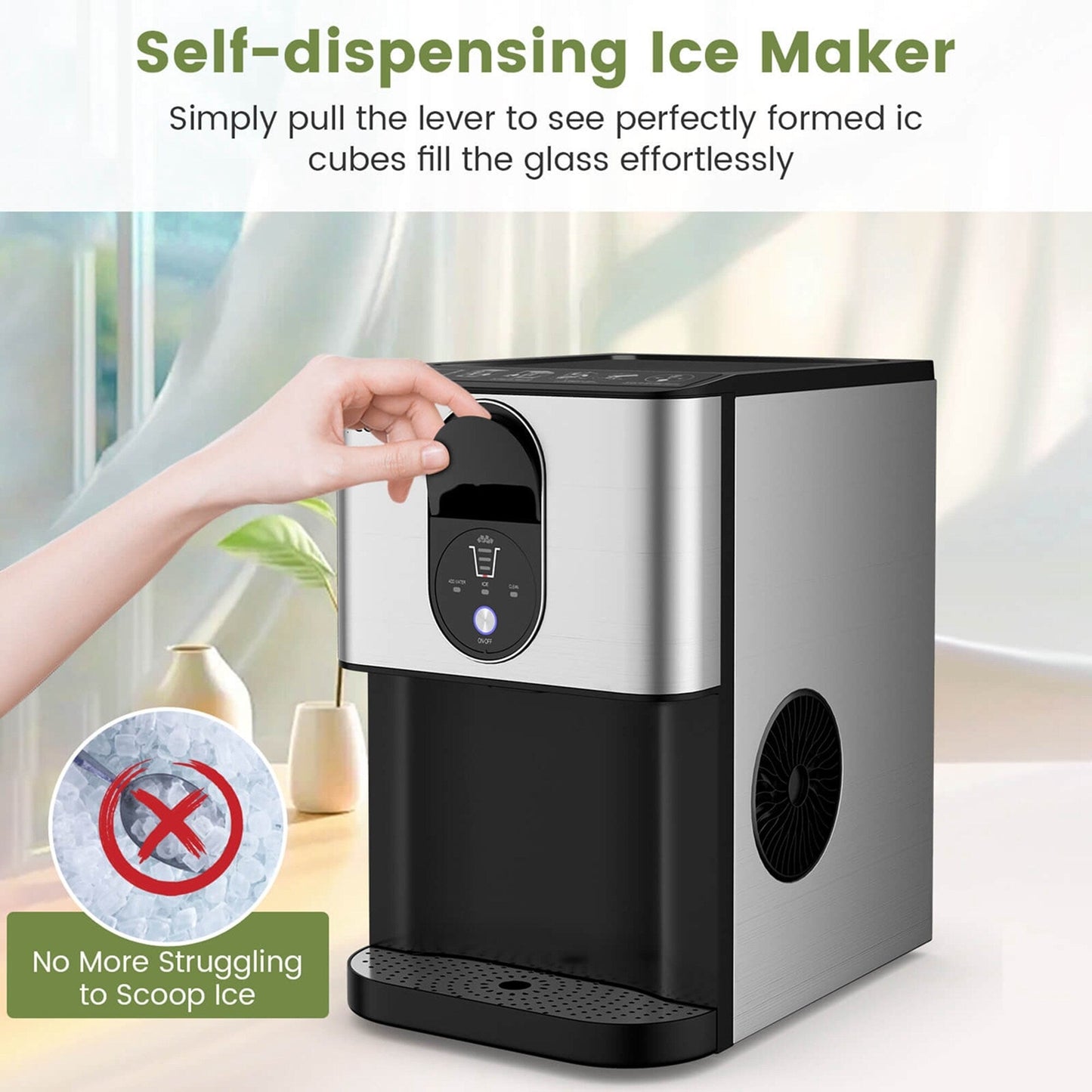 Costway 56 lbs/24 H Pepple Chewable Countertop Ice Maker with - See Details