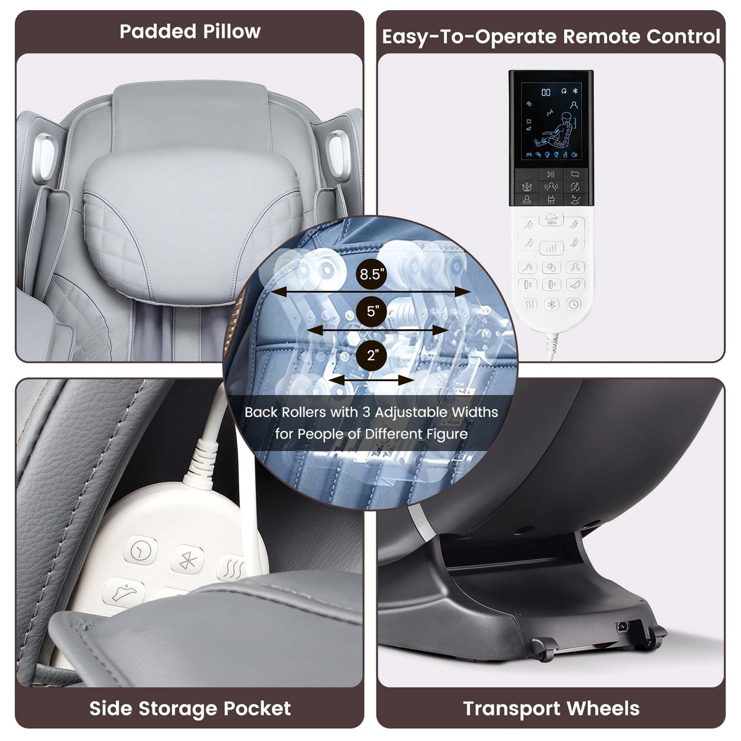 Costway Full Body Massage Chair with Voice Control Heat Foot Roller