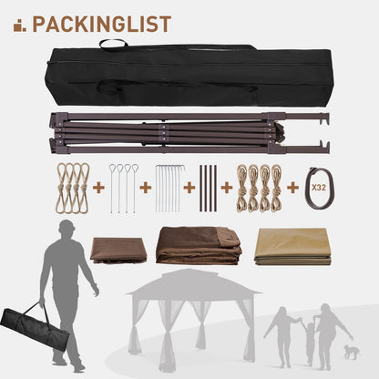 Cozywor 11 ft. x 11 ft. Pop-Up Steel Gazebo with Mosquito Netting