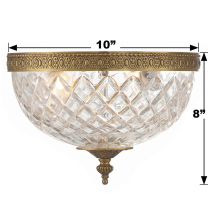 Crystorama 2 Light Crystal Flush Mount - 10W x 8H x 10D