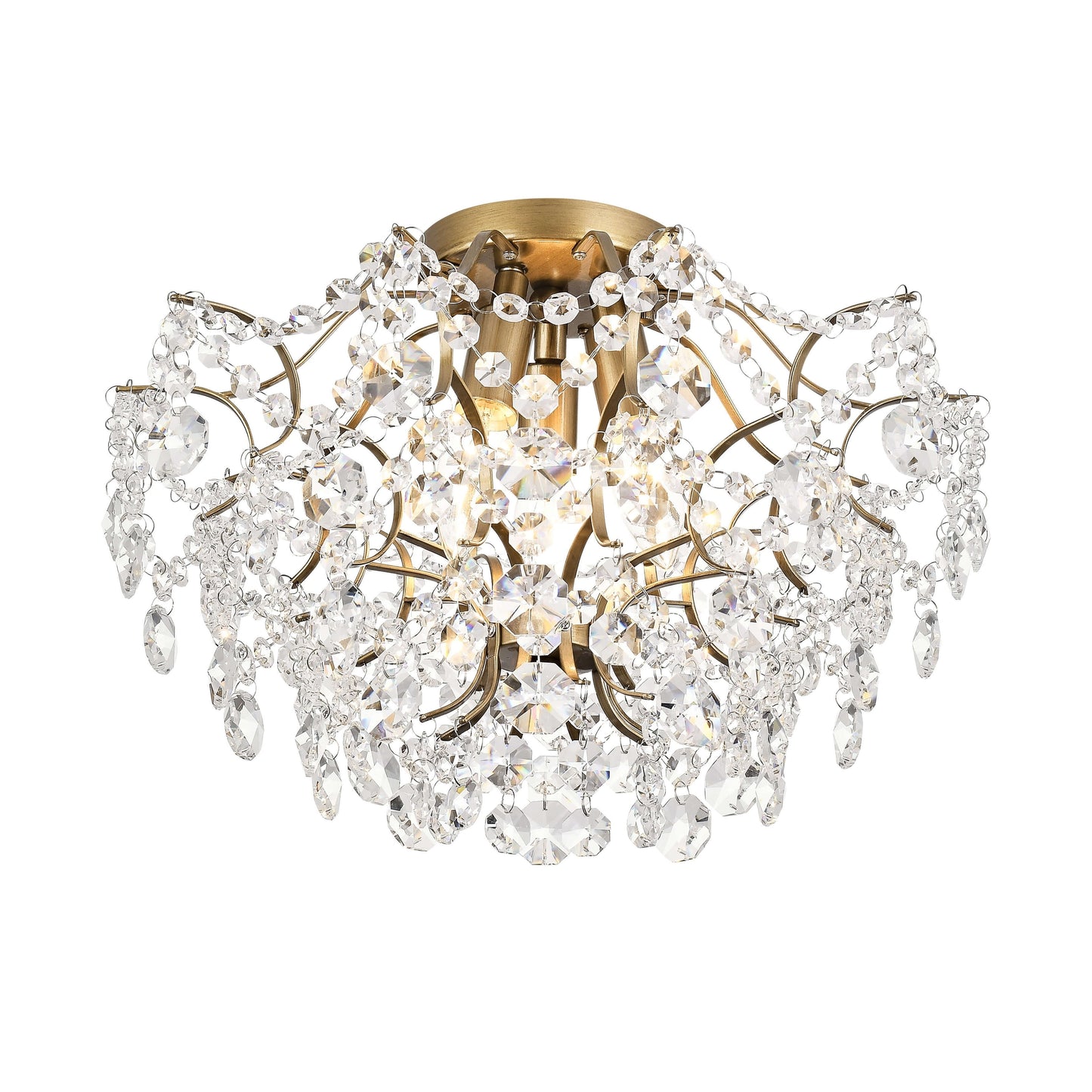 Dalia Elegant Indoor 3-light Crystal Flush Mount