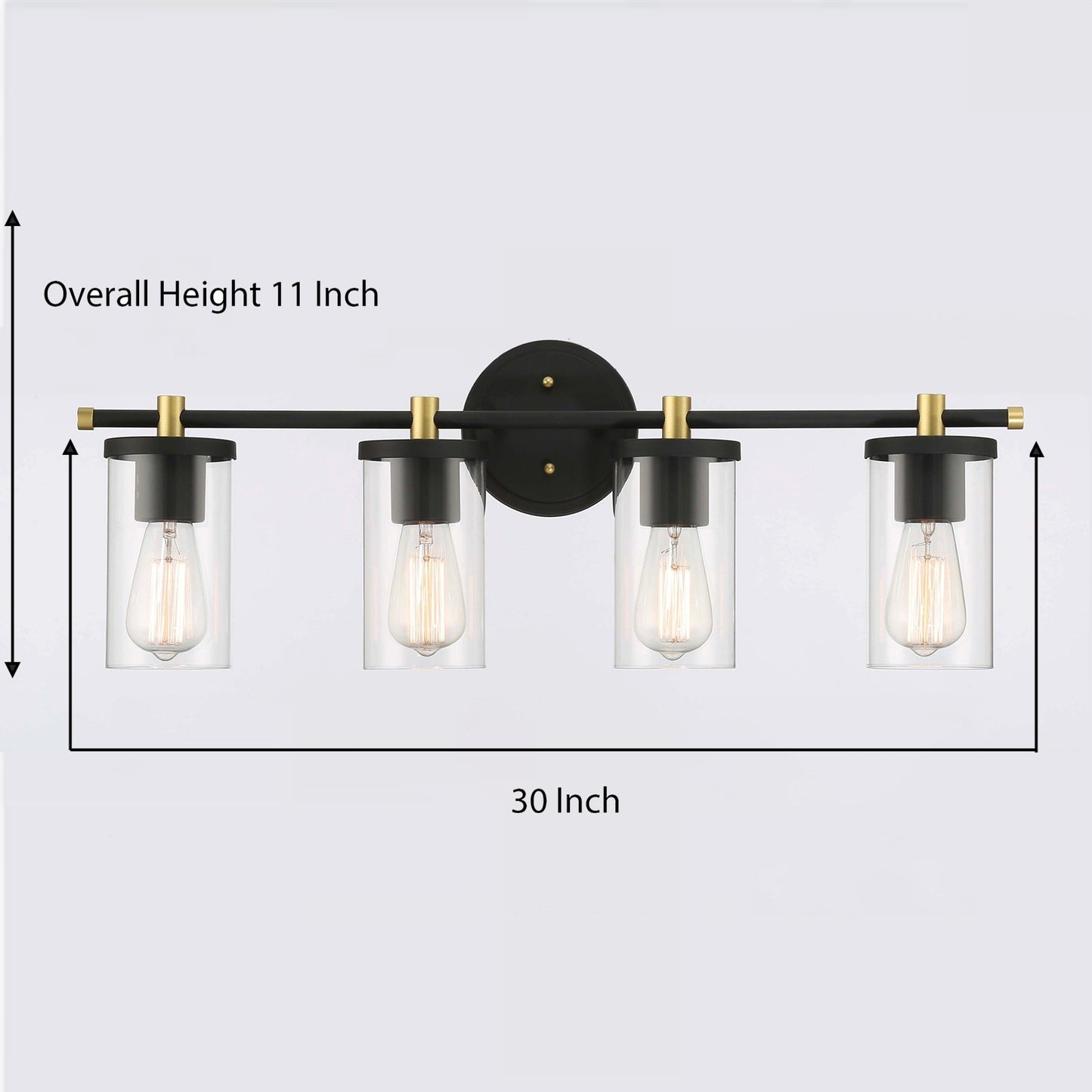 Decatur 6-light Modern Farmhouse Black/ Gold Bathroom Vanity Light with UL Certified
