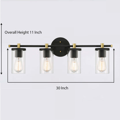 Decatur 6-light Modern Farmhouse Black/ Gold Bathroom Vanity Light with UL Certified