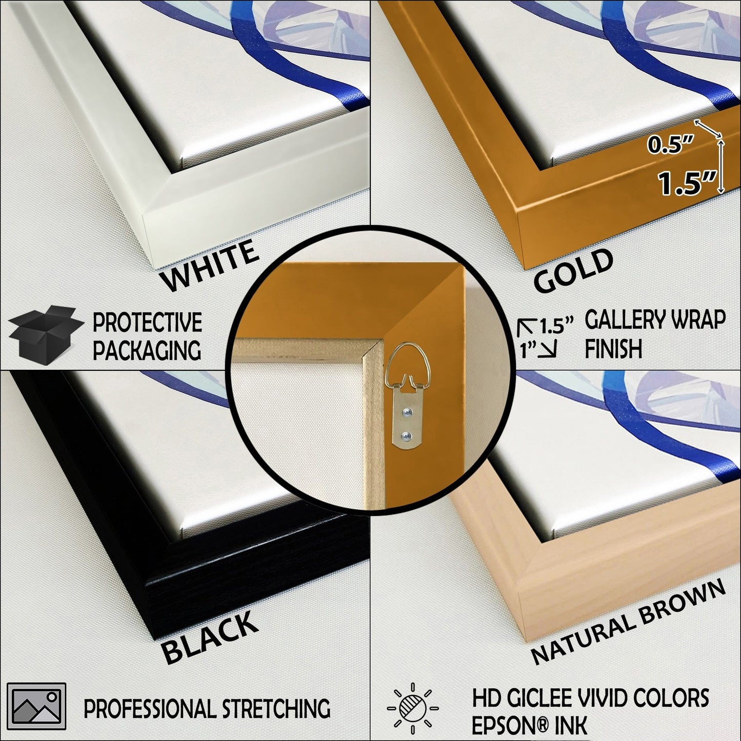 Designart Coast Blue Sea Waves Watercolour Modern Farmhouse Framed Canvas