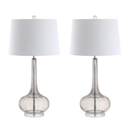 Diamante 28.5 Glass Teardrop LED Table Lamp, Pink (Set of 2) by JONATHAN Y