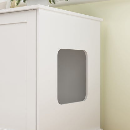 Double Pet Privacy Washroom Cat Litter Box Concealment Furniture