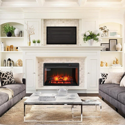 Electric Fireplace Insert with Adjustable Heating, Brightness, Timer and Overheat Protection, 1400W, CSA Listed