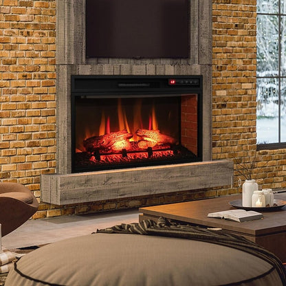 Electric Fireplace Insert with Adjustable Heating, Brightness, Timer and Overheat Protection, 1400W, CSA Listed