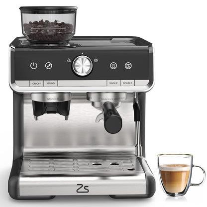 Espresso Coffee Maker, with Grinder, 2.8 L Water Tank