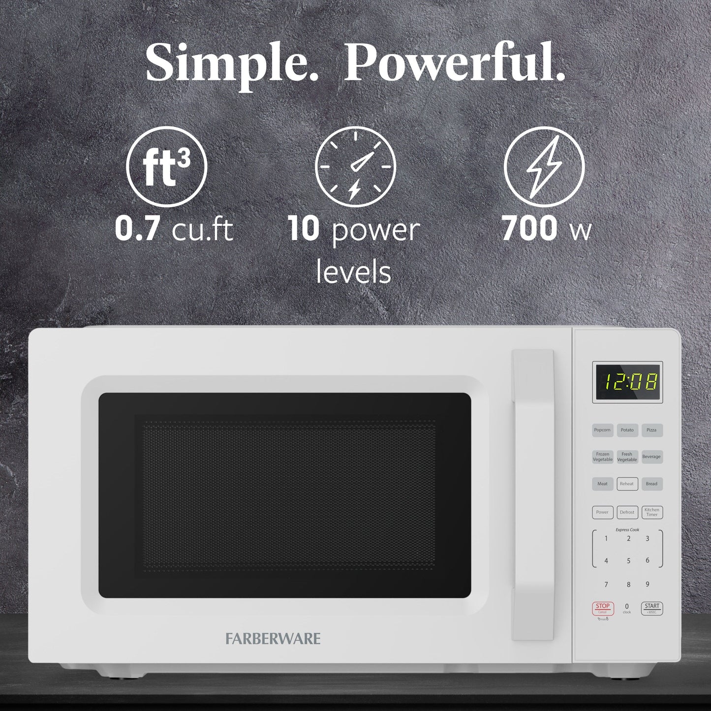 Farberware 700-Watt Compact Countertop Microwave