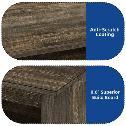 Farmhouse TV Stand for up to 65 TV with Doors and Open Shelves Media Console Power Outlet