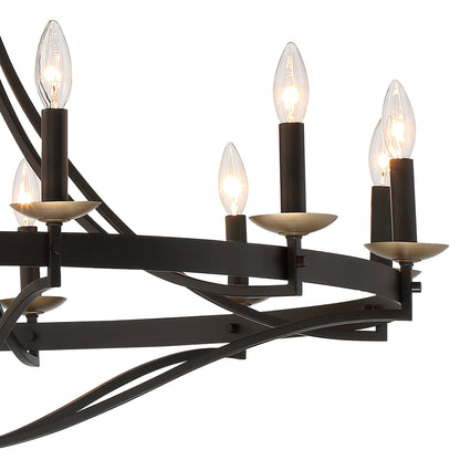 Fidenza 12-light Modern Farmhouse Empire Wagon Wheel Chandelier with UL - D40'' * H135''