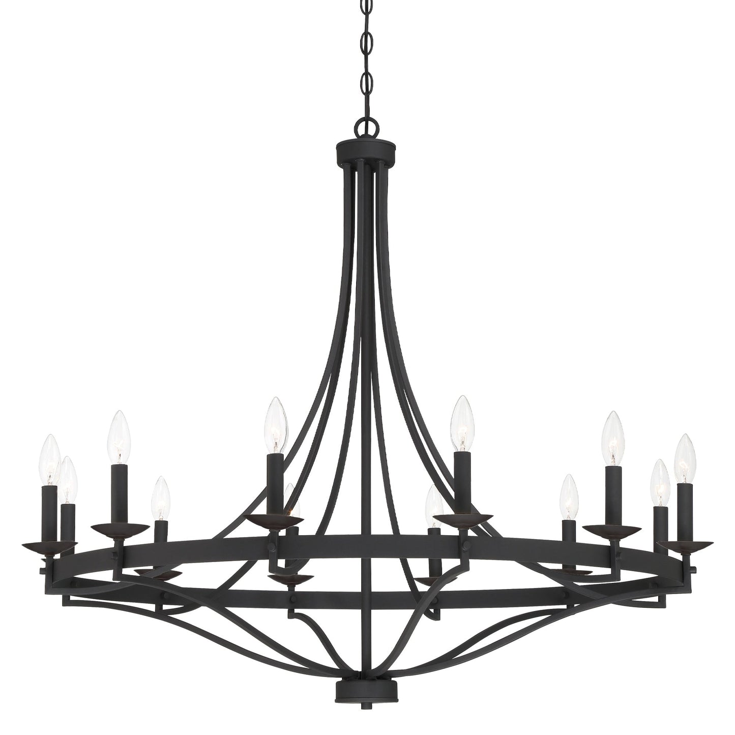 Fidenza 12-light Modern Farmhouse Empire Wagon Wheel Chandelier with UL - D40'' * H135''