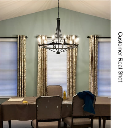 Fidenza 12-light Modern Farmhouse Empire Wagon Wheel Chandelier with UL - D40'' * H135''