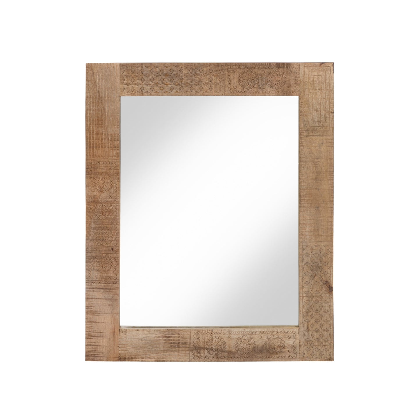 Carina Rustic Natural Solid Wood Wall Mirror by Furniture of America