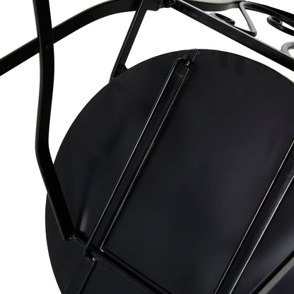 Glitzhome Outdoor Metal Folding Bistro Set 3PCS Patio Table Chairs