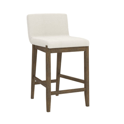 Gracie Modern Bar Stool, Boucle Upholstered Chair and Brushed Wooden Legs