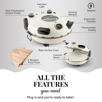 Granitestone Piezano Indoor/Outdoor Electric Pizza Oven w Ceramic Stone