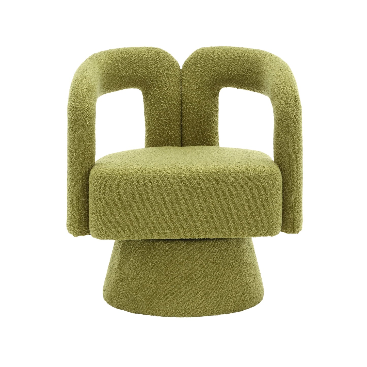 HOMEFUN Boucle Upholstered 360 Degree Swivel Cuddle Barrel Accent Chairs