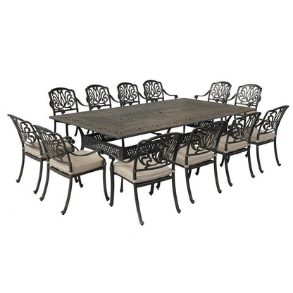 Manasquan 13-piece Gunmetal Aluminum Dining Set by Havenside Home