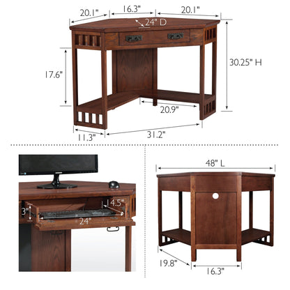 Leick Home Mission Corner Writing Desk