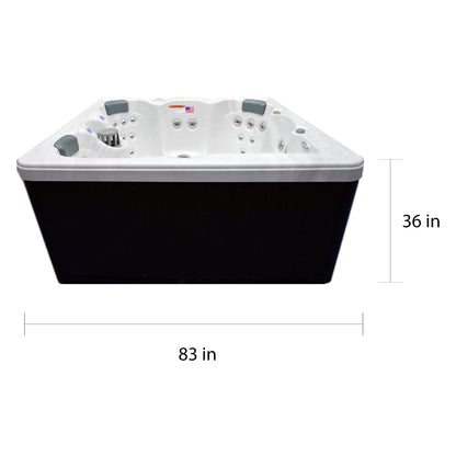 Home and Garden 5-person 51-jet Spa with Stainless Jets and Ozone - 80x80x34