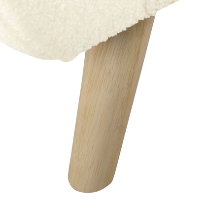 HomePop Modern Sherpa Storage Bench with Wood Legs