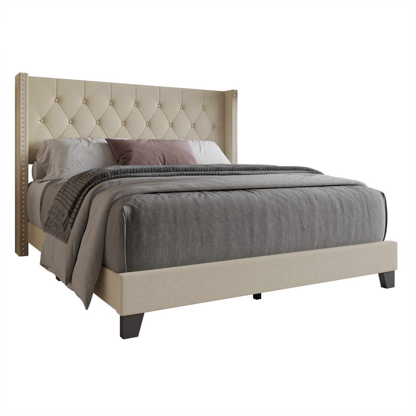 Homer Tufted Upholstered Panel Bed