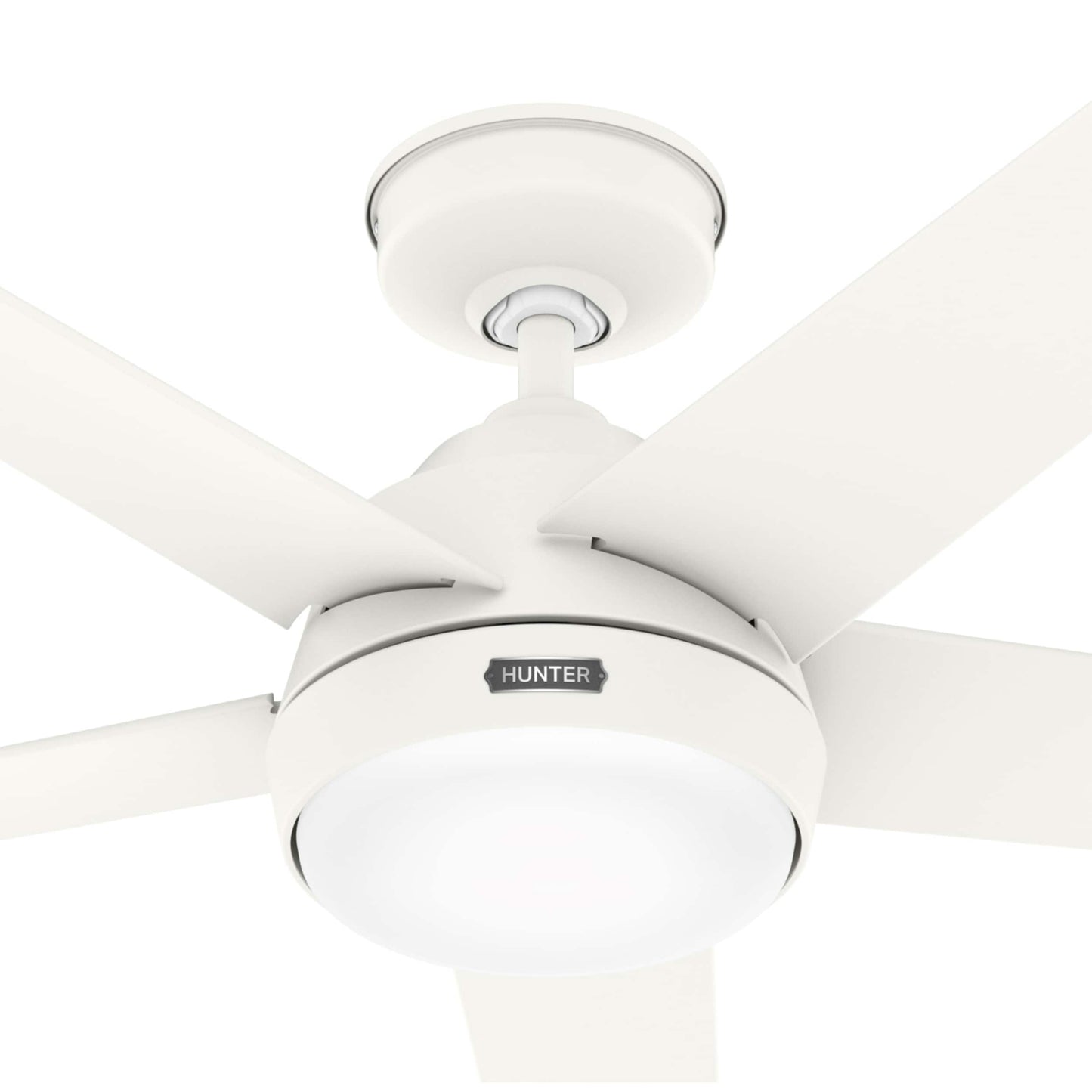 Hunter 52 Skyflow Outdoor Ceiling Fan w/ LED Light Kit, Wall Control - Coastal Modern Contemporary - WeatherMax - WET-RATED!