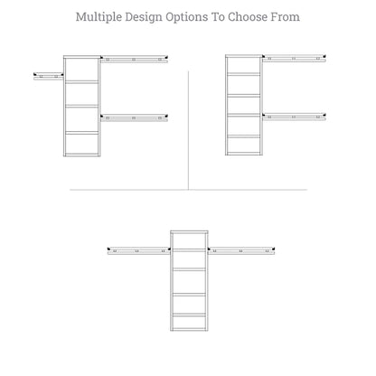 John Louis Home Solid Wood Reach-In Simplicity Closet System Honey Maple