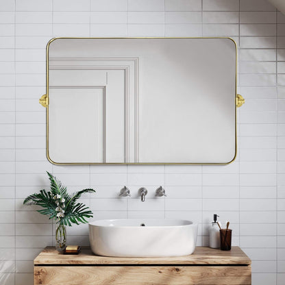 TEHOME Jonathan Rectangle Pivot Tilt Metal Wall Mirror