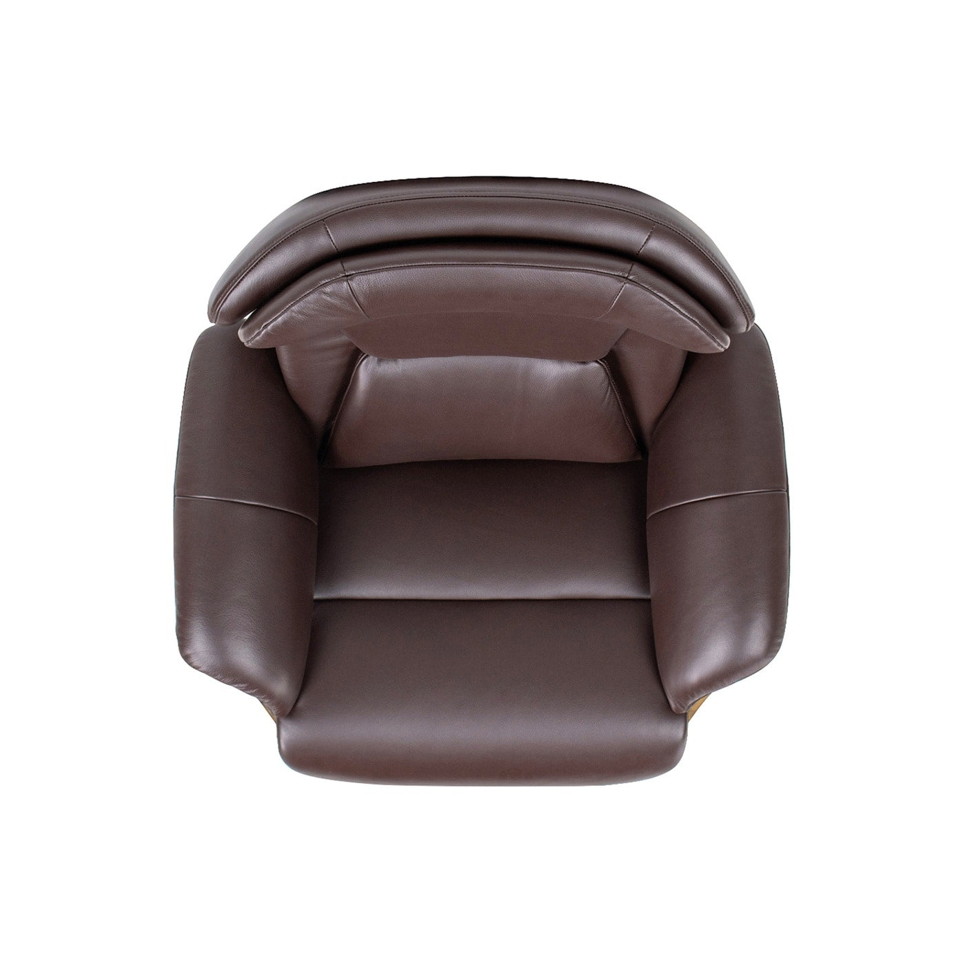 Jovan 31.5 Curved Wood Genuine Leather Recliner Lounge Chair